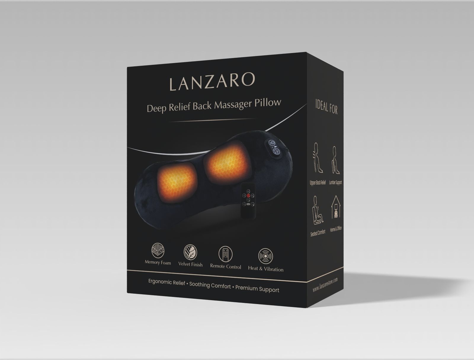 LANZARO Deep Relief Back Massager Pillow
